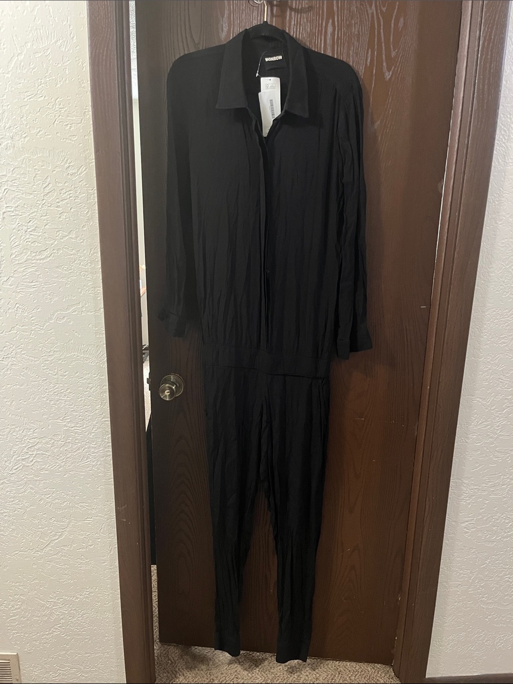 Monrow Black Long-Sleeve Jumpsuit